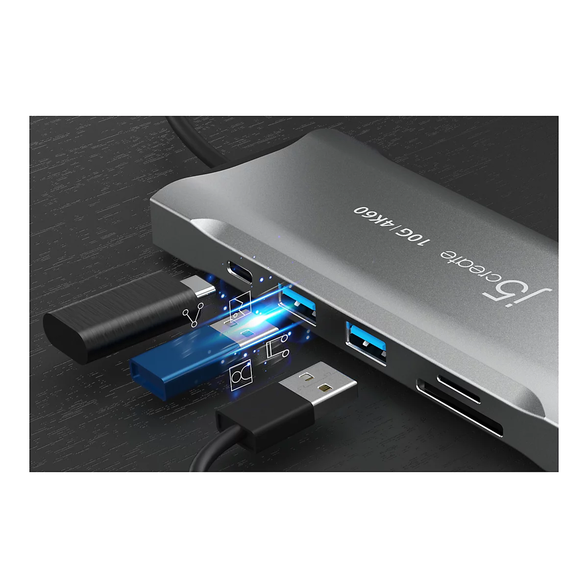 j5create JCD397-N - Mini-Dock - USB-C / USB4 / Thunderbolt 3 / Thunderbolt 4 - 2 x HDMI, DP - 1GbE