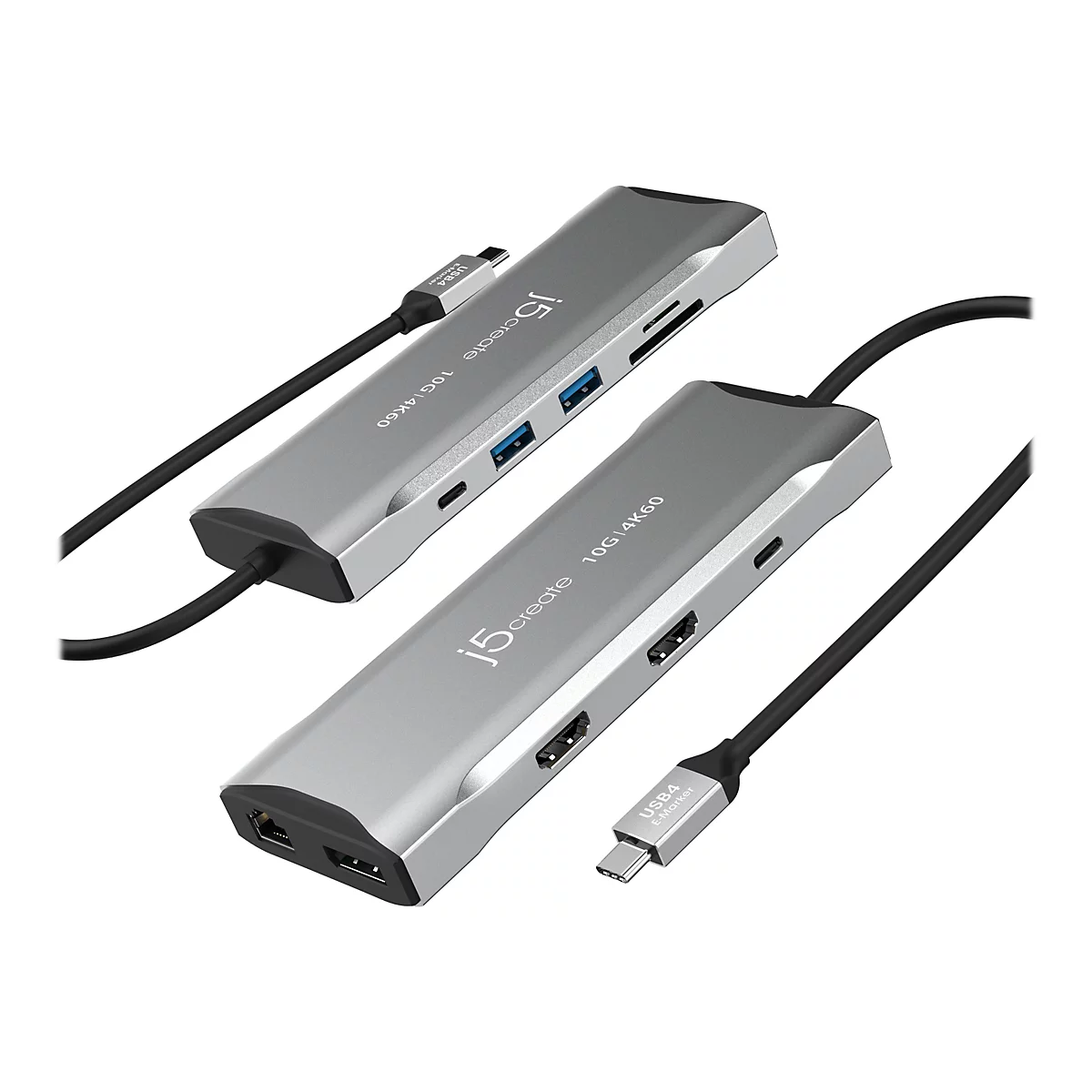 j5create JCD397-N - Mini-Dock - USB-C / USB4 / Thunderbolt 3 / Thunderbolt 4 - 2 x HDMI, DP - 1GbE