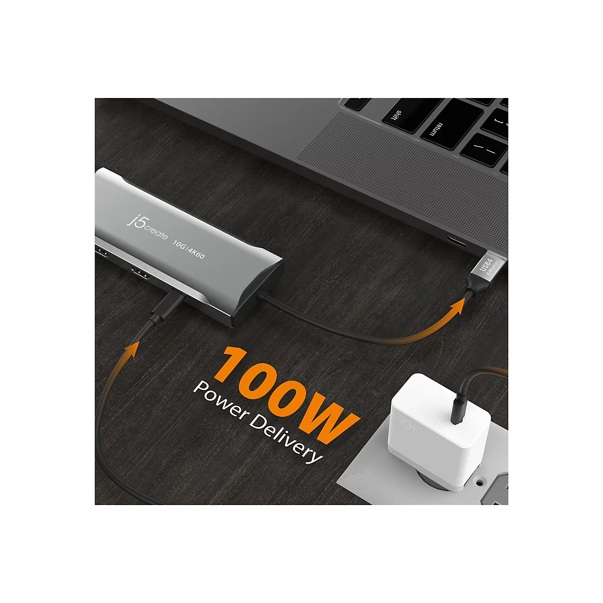 j5create JCD397-N - Mini-Dock - USB-C / USB4 / Thunderbolt 3 / Thunderbolt 4 - 2 x HDMI, DP - 1GbE