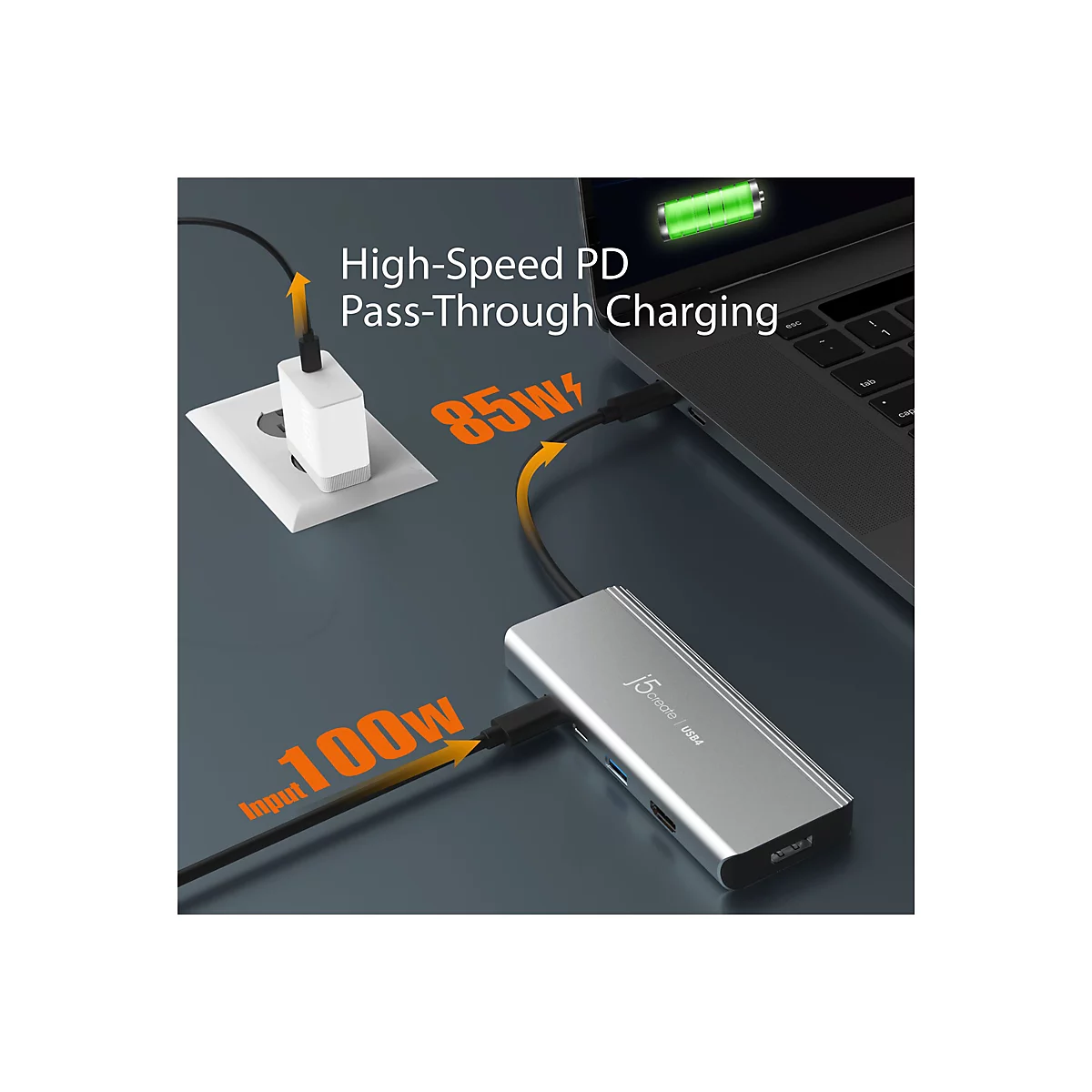 j5create JCD401 - Dockingstation - USB-C / USB4 / Thunderbolt 3 / Thunderbolt 4 - HDMI, DP, USB-C