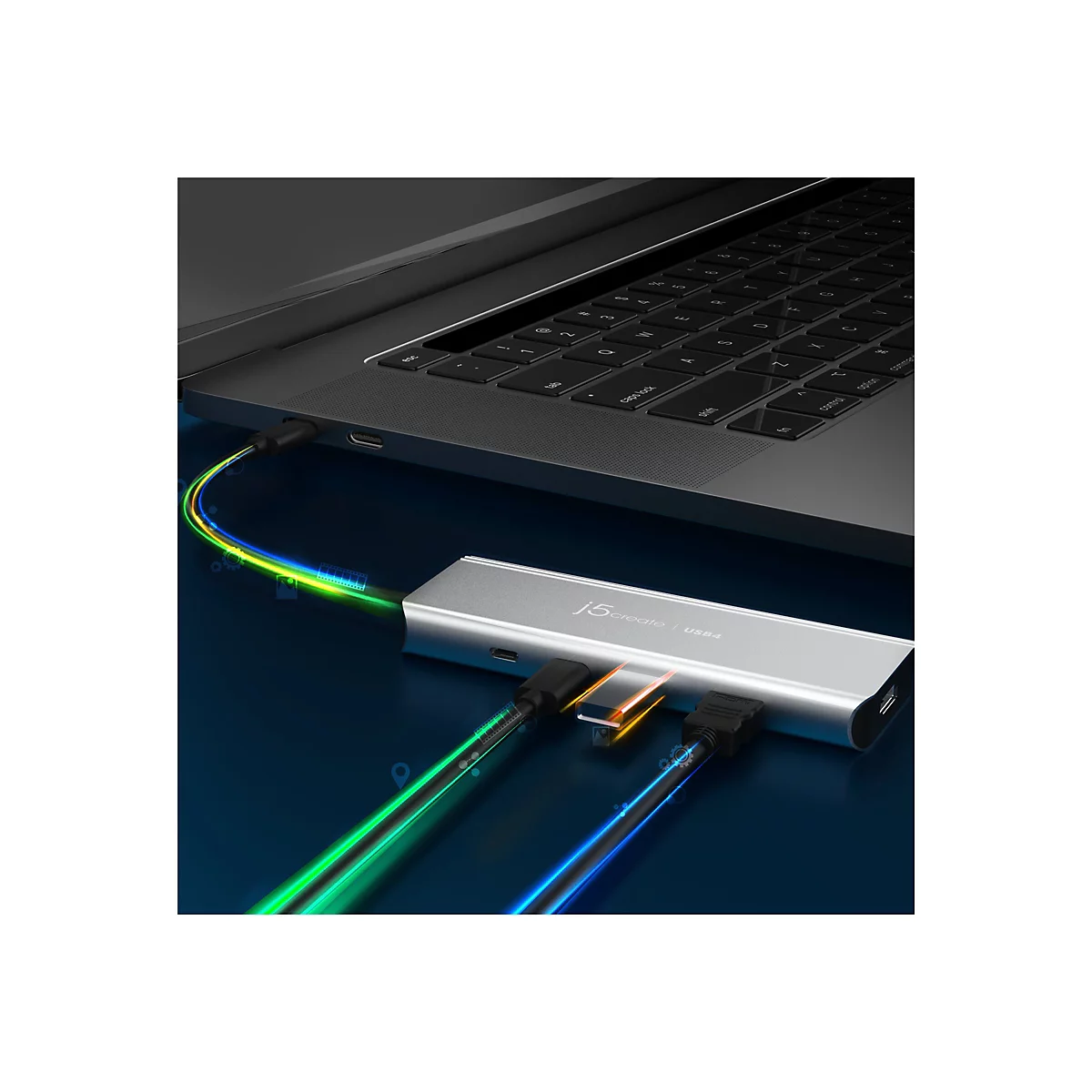 j5create JCD401 - Dockingstation - USB-C / USB4 / Thunderbolt 3 / Thunderbolt 4 - HDMI, DP, USB-C