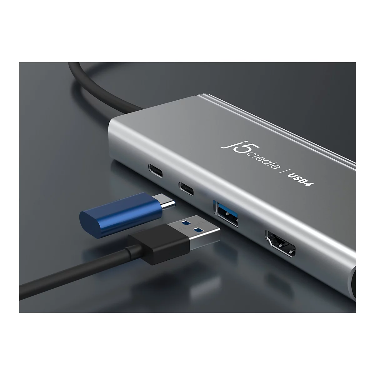 j5create JCD401 - Dockingstation - USB-C / USB4 / Thunderbolt 3 / Thunderbolt 4 - HDMI, DP, USB-C