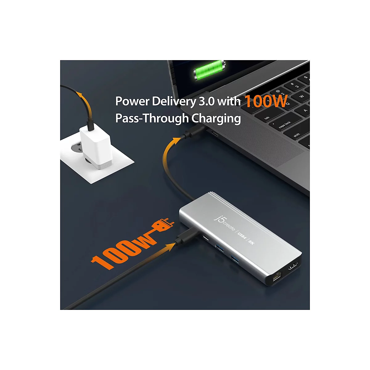 j5create JCD403-N - Dockingstation - USB-C / USB4 / Thunderbolt 3 / Thunderbolt 4 - HDMI - 1GbE, 2.5GbE