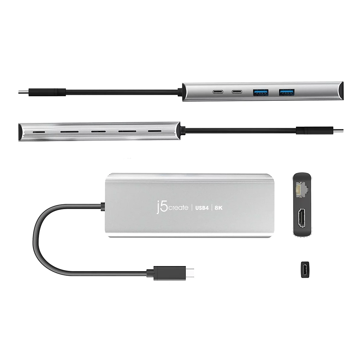 j5create JCD403-N - Dockingstation - USB-C / USB4 / Thunderbolt 3 / Thunderbolt 4 - HDMI - 1GbE, 2.5GbE