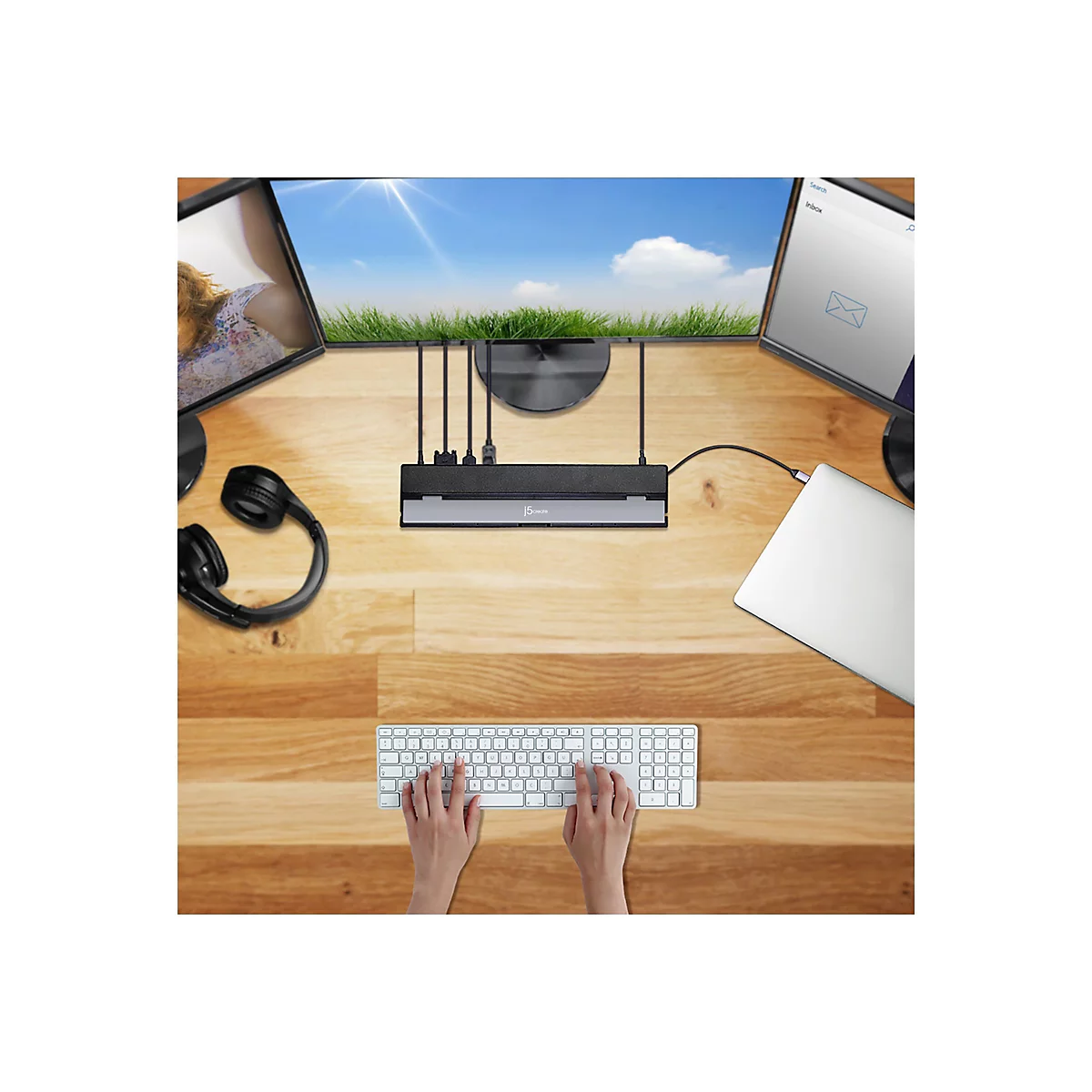 j5create JCD543 - Dockingstation - USB-C 3.1 Gen 1 - VGA, 2 x HDMI, DP - 1GbE