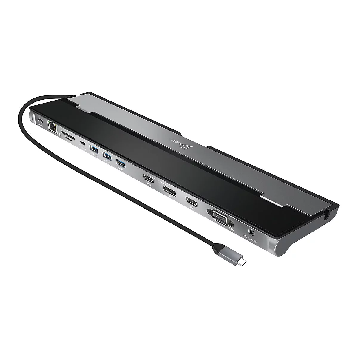 j5create JCD543 - Dockingstation - USB-C 3.1 Gen 1 - VGA, 2 x HDMI, DP - 1GbE