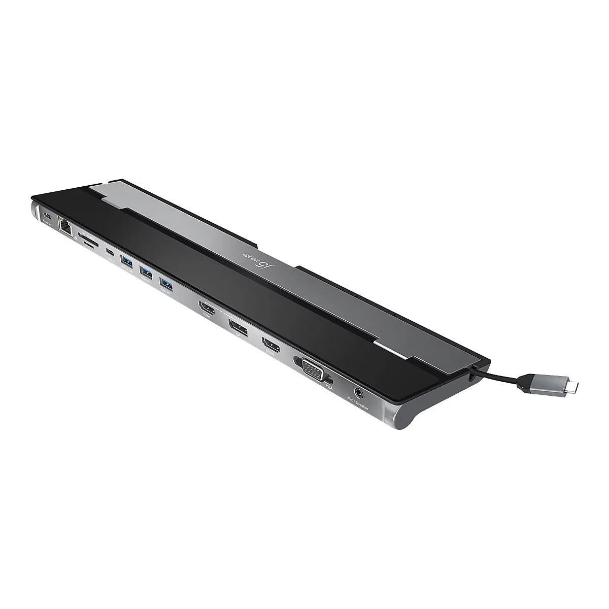 j5create JCD543P - Dockingstation - USB-C 3.1 Gen 1 - VGA, 2 x HDMI, DP - 1GbE - 100 Watt