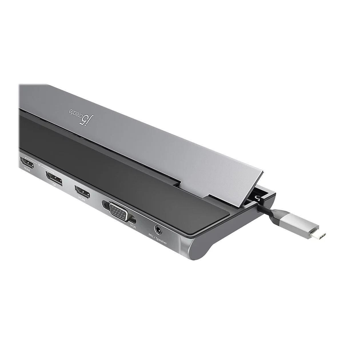 j5create JCD543P - Dockingstation - USB-C 3.1 Gen 1 - VGA, 2 x HDMI, DP - 1GbE - 100 Watt