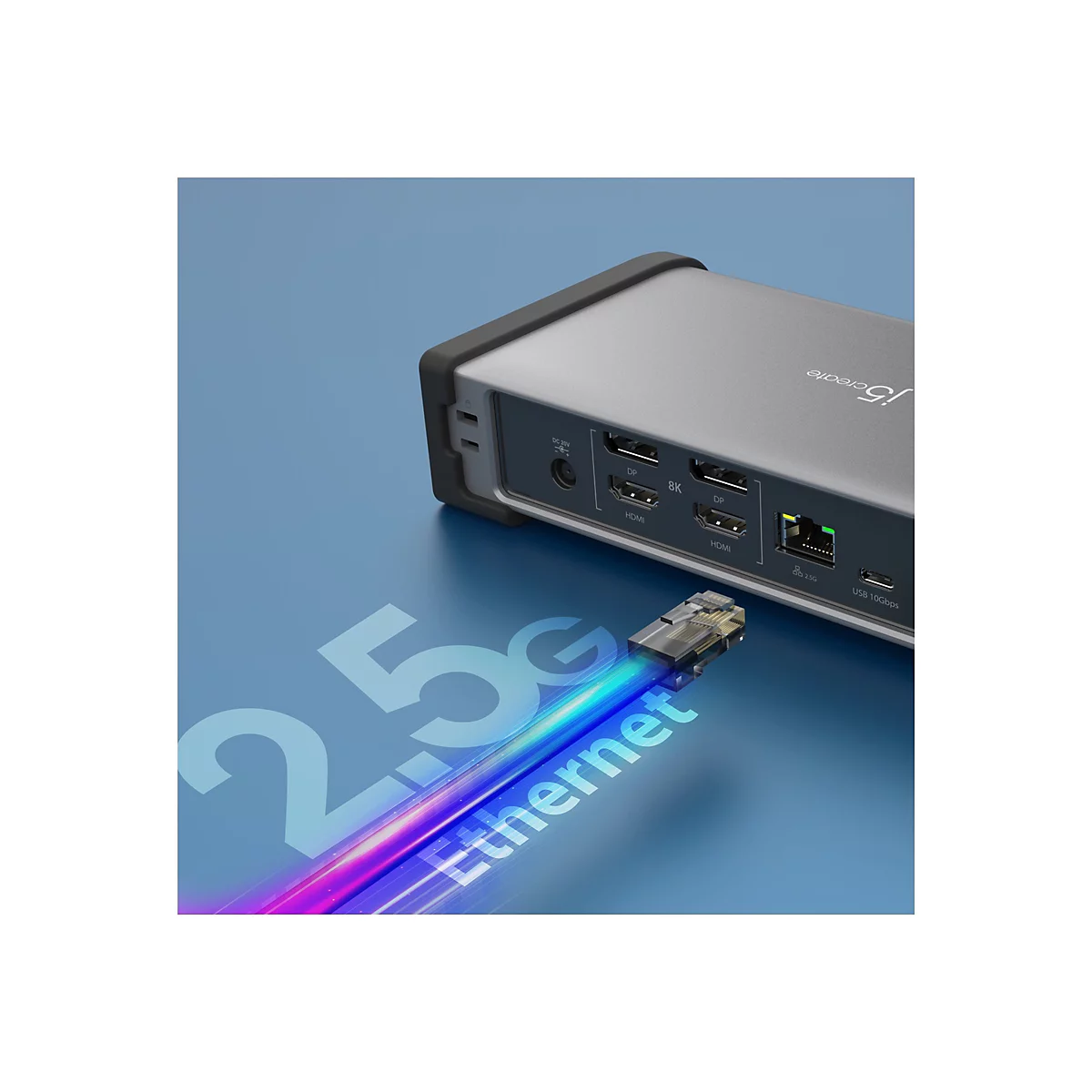 j5create JTD568 - Dockingstation - Thunderbolt 4 - 2 x HDMI, 2 x DP - 2.5GbE, 1GbE - 135 Watt