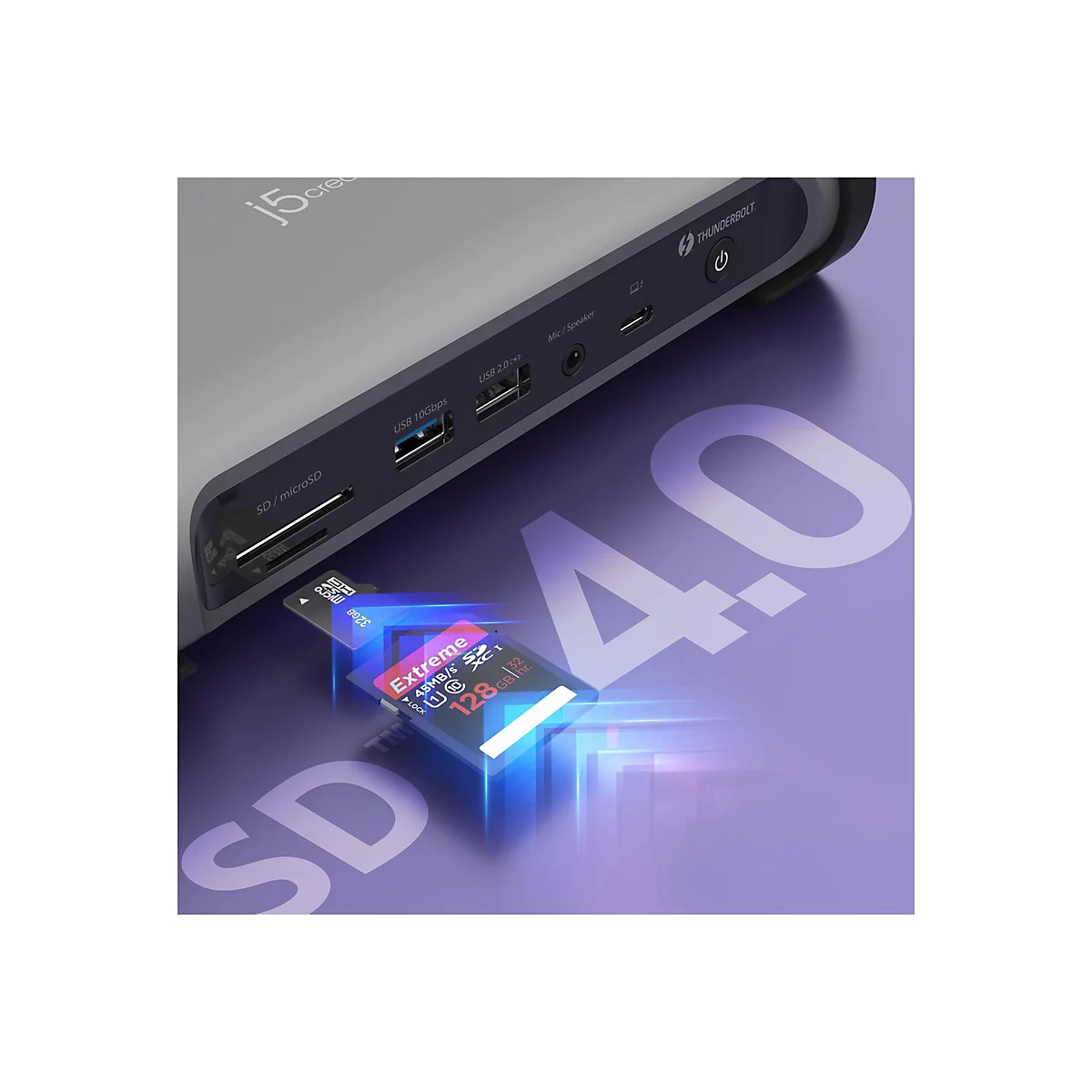 j5create JTD568 - Dockingstation - Thunderbolt 4 - 2 x HDMI, 2 x DP - 2.5GbE, 1GbE - 135 Watt