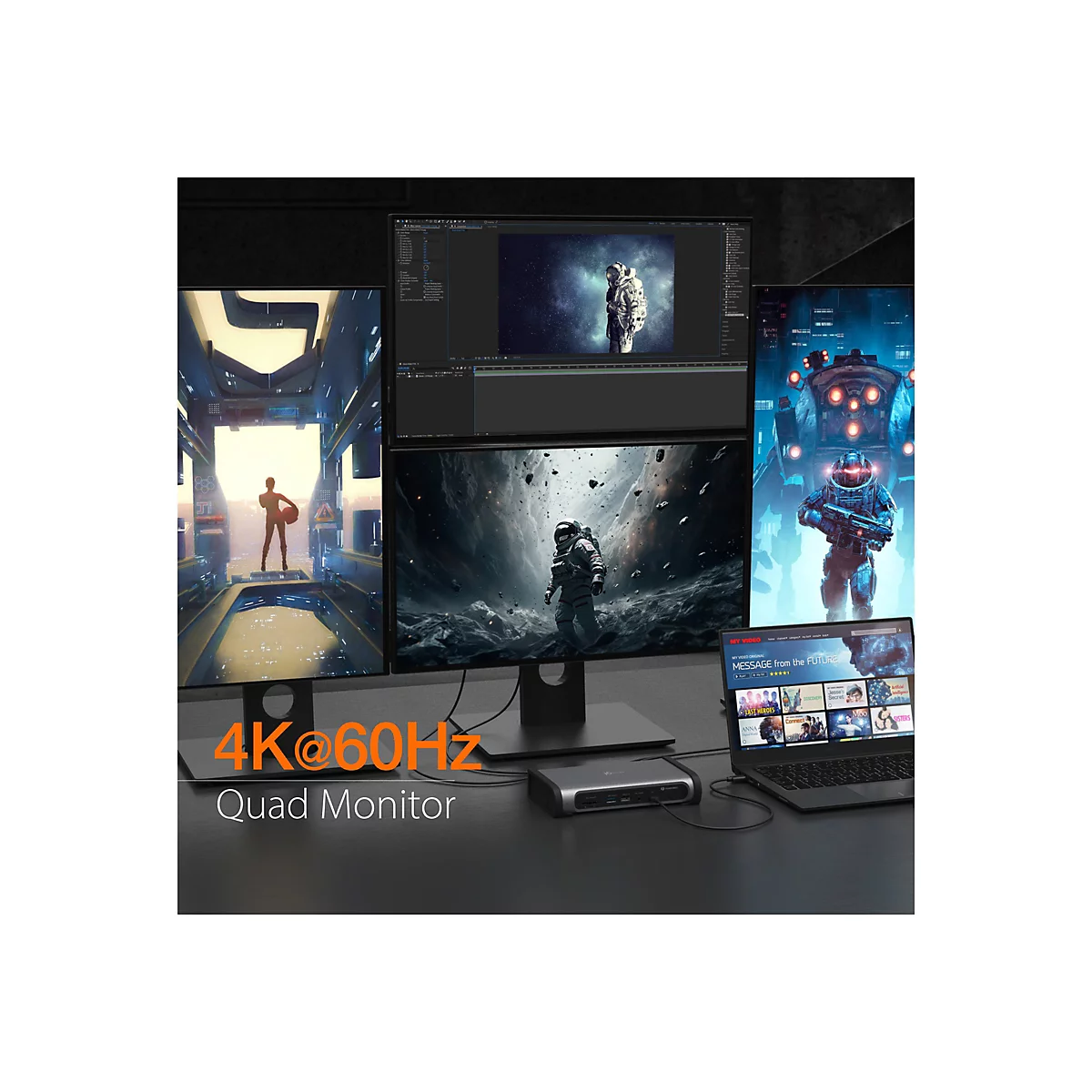 j5create JTD568 - Dockingstation - Thunderbolt 4 - 2 x HDMI, 2 x DP - 2.5GbE, 1GbE - 135 Watt