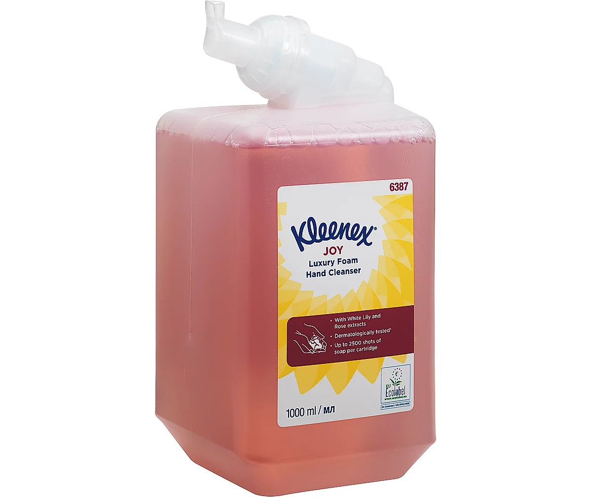 Jabón de espuma perfumado Kleenex® Joy 6387, perfumado, 1 litro, rosa