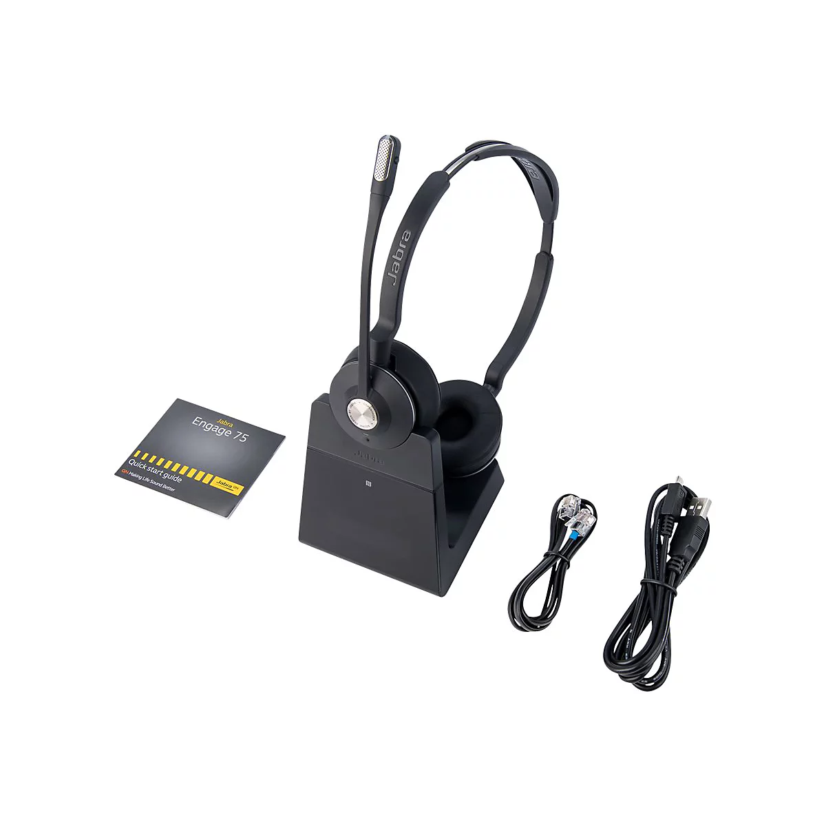 Jabra Engage 75 Stereo - Headset - On-Ear - DECT / Bluetooth - kabellos - NFC