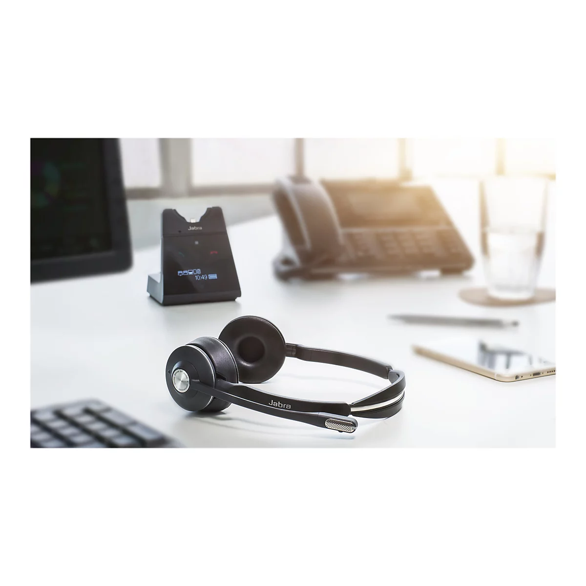 Jabra Engage 75 Stereo - Headset - On-Ear - DECT / Bluetooth - kabellos - NFC