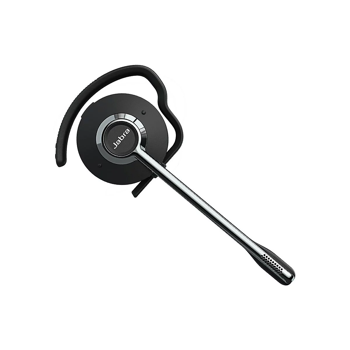 Schwarzes Jabra-Headset mit Bügel und Mikrofon, vor weißem Hintergrund.