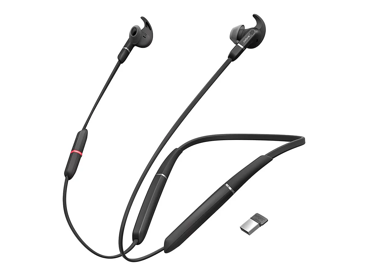 Jabra Evolve 65e MS - Ohrhörer mit Mikrofon - im Ohr - hinter dem Nacken angebracht - Bluetooth - kabellos