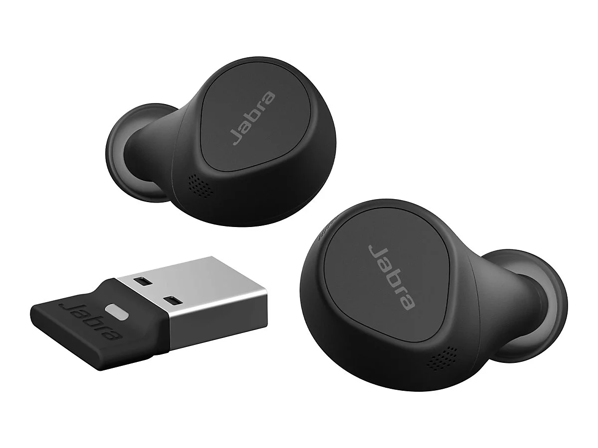 Jabra Evolve2 Buds MS - True Wireless-Kopfhörer mit Mikrofon - im Ohr - Bluetooth - aktive Rauschunterdrückung - Adapter USB-A via Bluetooth
