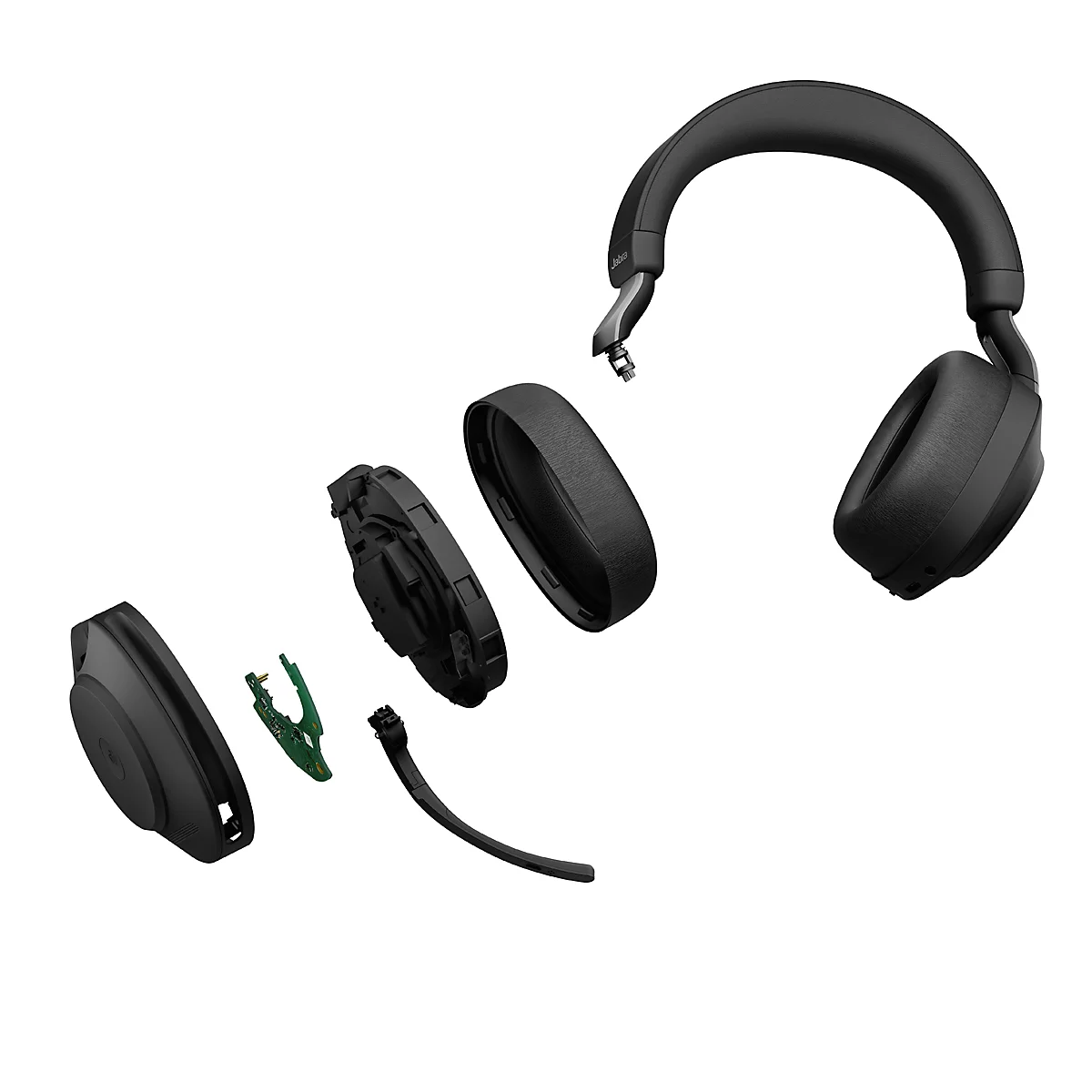 Jabra Headset Evolve2 85 Stereo, Bluetooth, MS Teams, Akku 26h (Anrufe) o. 37h (Musik), schwarz