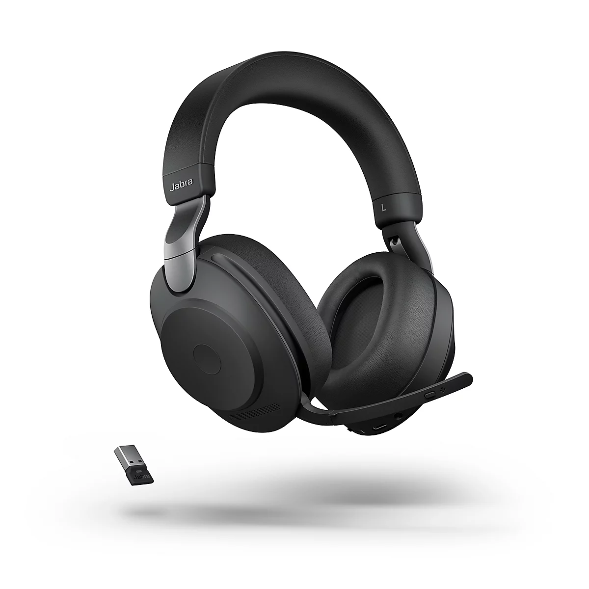 Jabra Headset Evolve2 85 Stéréo, Bluetooth, MS Teams, batterie 26h (appels) o. 37h (musique), noir