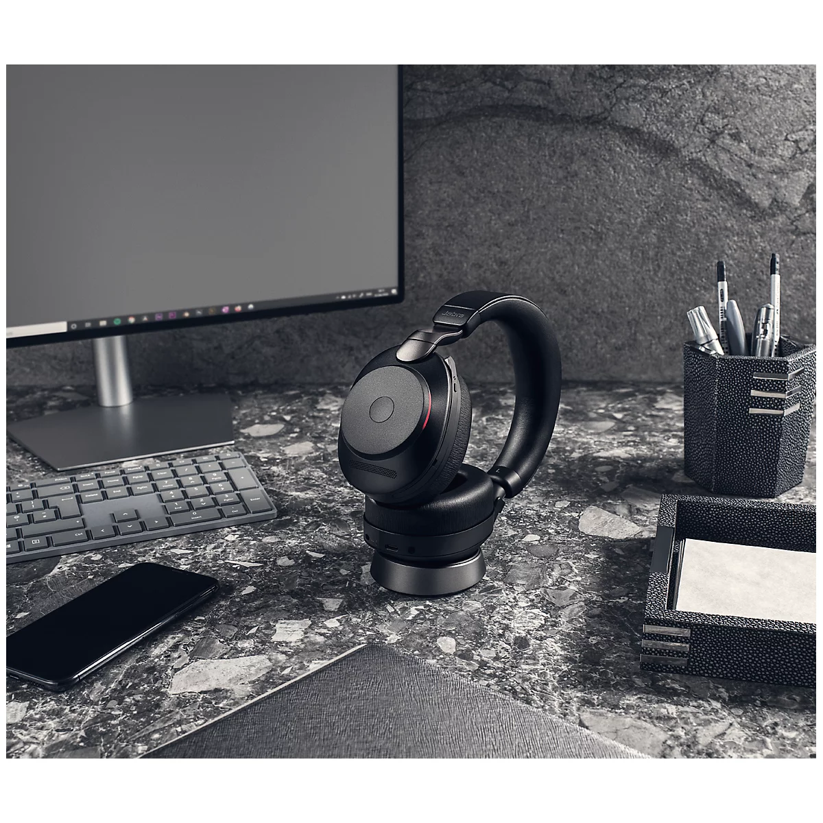 Jabra Headset Evolve2 85 Stéréo, Bluetooth, MS Teams, batterie 26h (appels) o. 37h (musique), noir