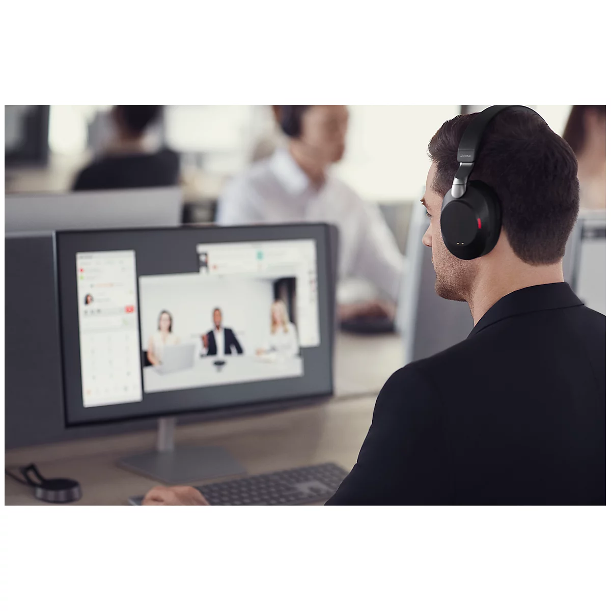Jabra Headset Evolve2 85 Stéréo, Bluetooth, MS Teams, batterie 26h (appels) o. 37h (musique), noir