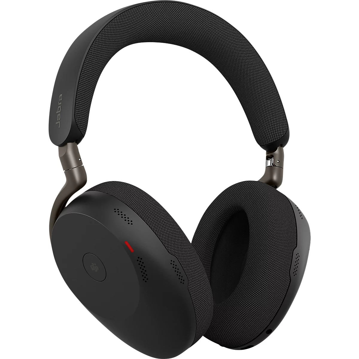 Casque noir avec oreillettes rembourrées et arceau rembourré. Le logo est visible sur l'arceau.