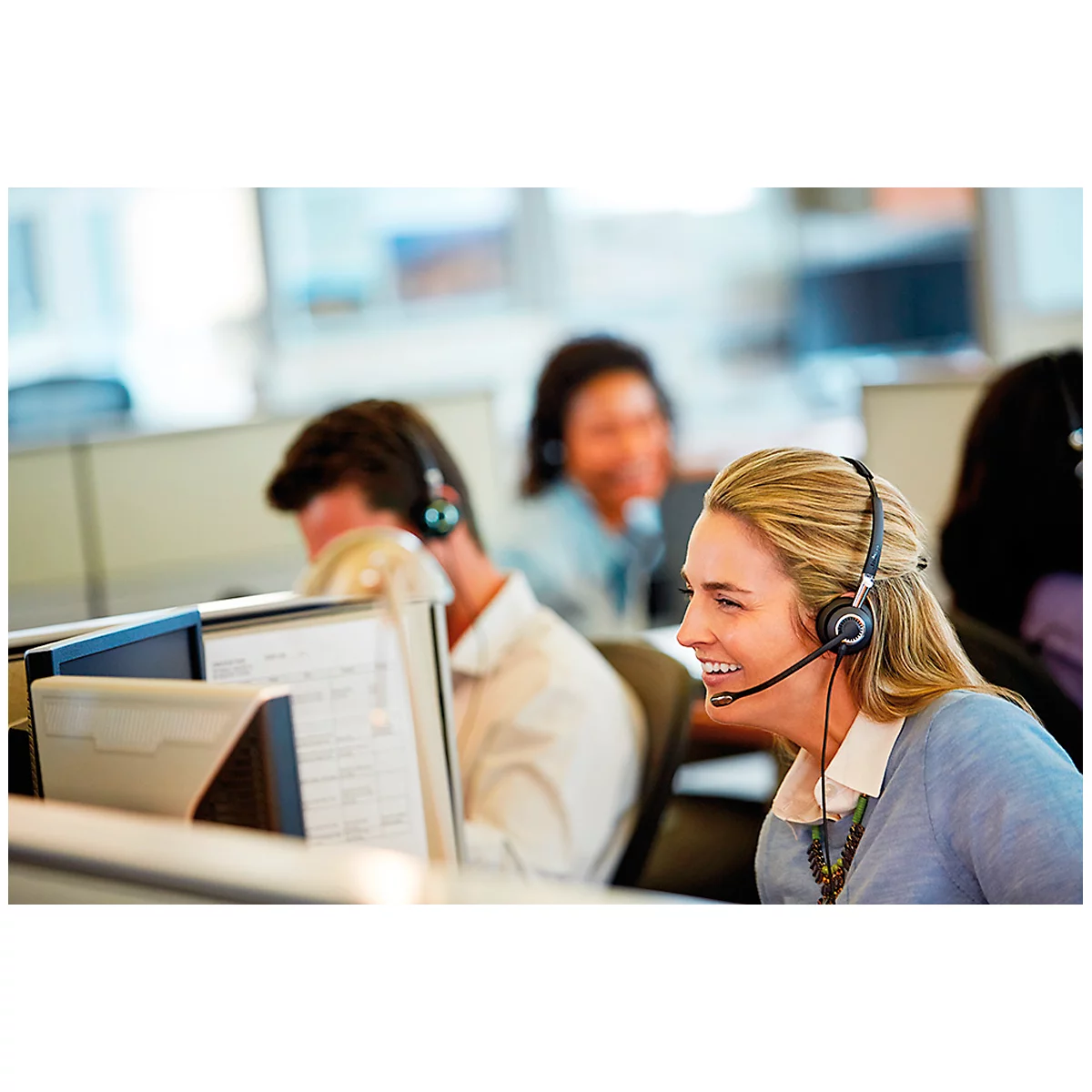 Jabra On-Ear Headset BIZ™ 2400 Duo, STD, Noise Cancelling, QD-kabel, 360° draaibare microfoon, binaural
