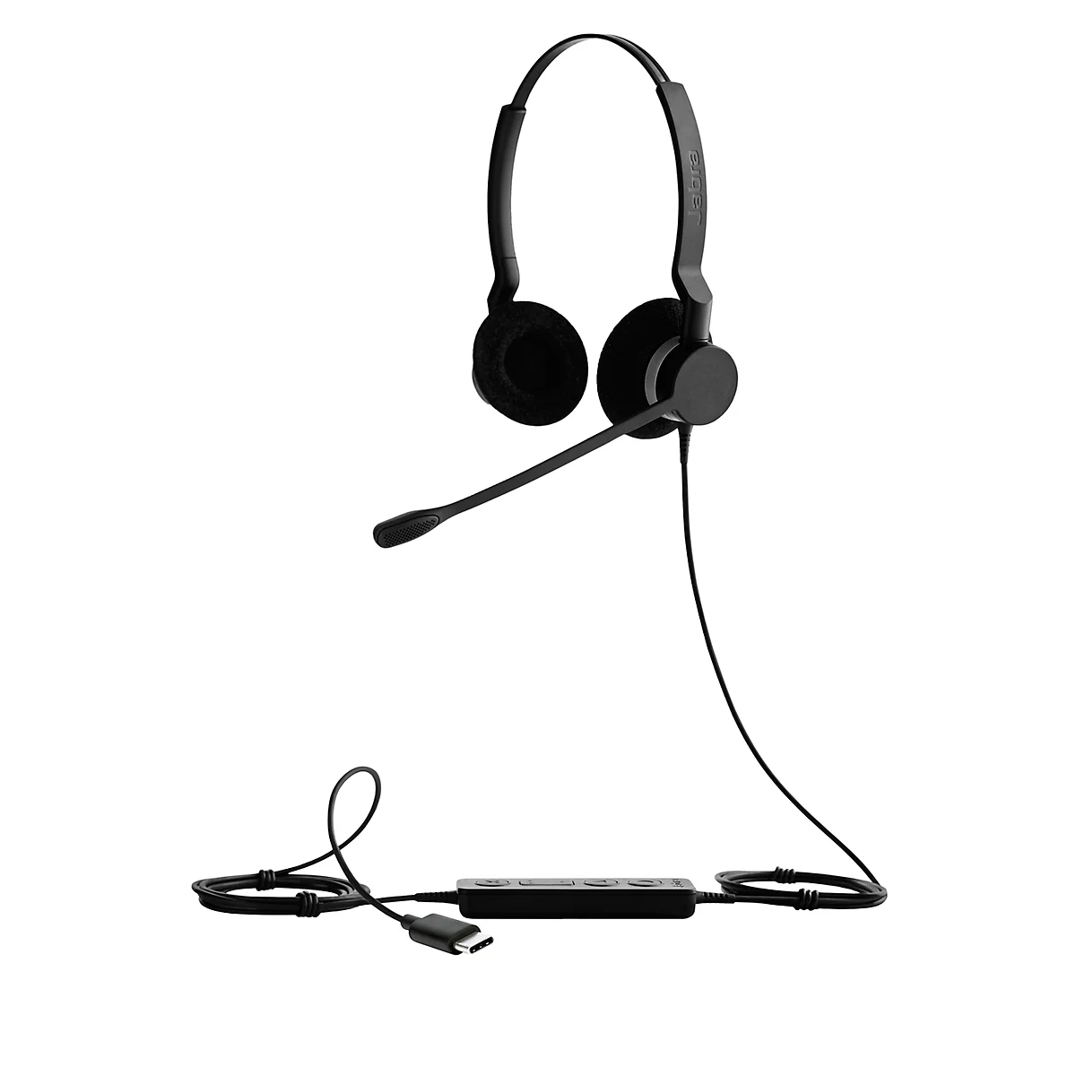 Jabra On-Ear Headset BIZ™ 2400 Duo, STD, Noise Cancelling, QD-Kabel, 360° drehbares Mikrofon, binaural