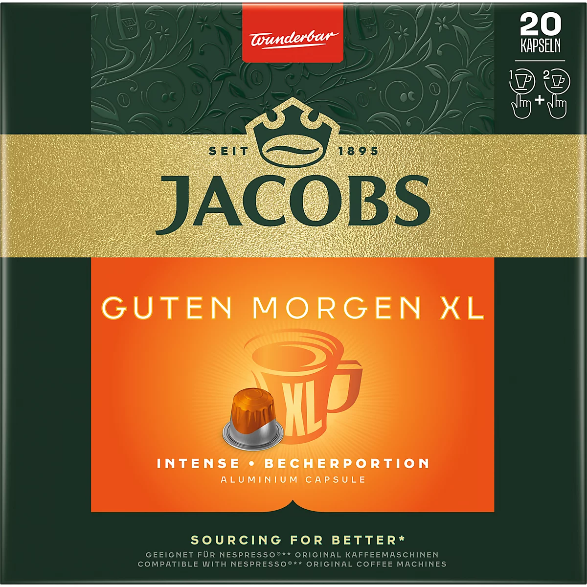 Jacobs 'Guten Morgen XL Intense' Kapseln, 20 Stück