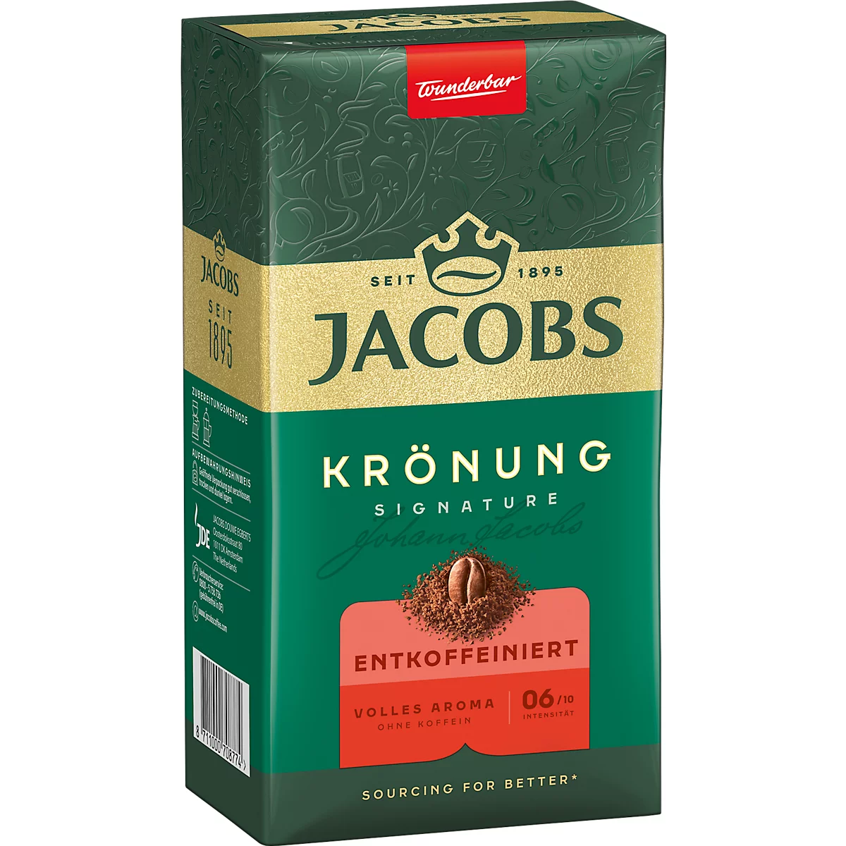 Jacobs Krönung Filterkaffee, entkoffeiniert, 500 g