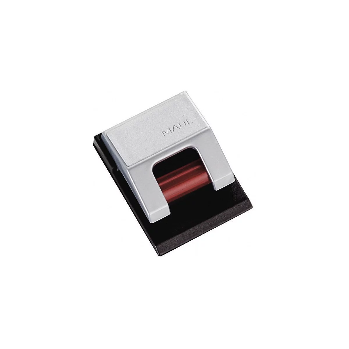 Une perforatrice grise avec base noire ; inscription : MAUL.