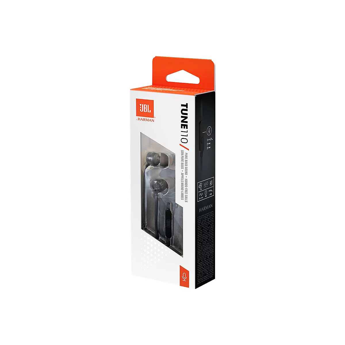 JBL T110 - Ohrhörer mit Mikrofon - im Ohr - kabelgebunden - 3,5 mm Stecker - Schwarz