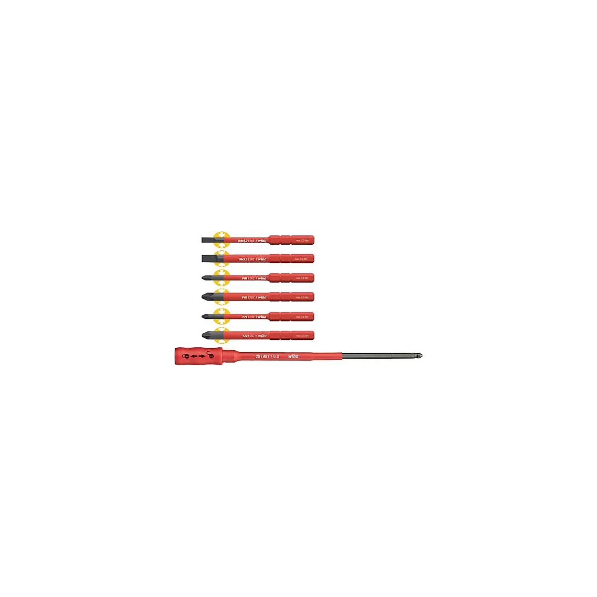 Jeu de lames interchangeables slimBit Pk.7 pcs.Torque/Schlitz/P