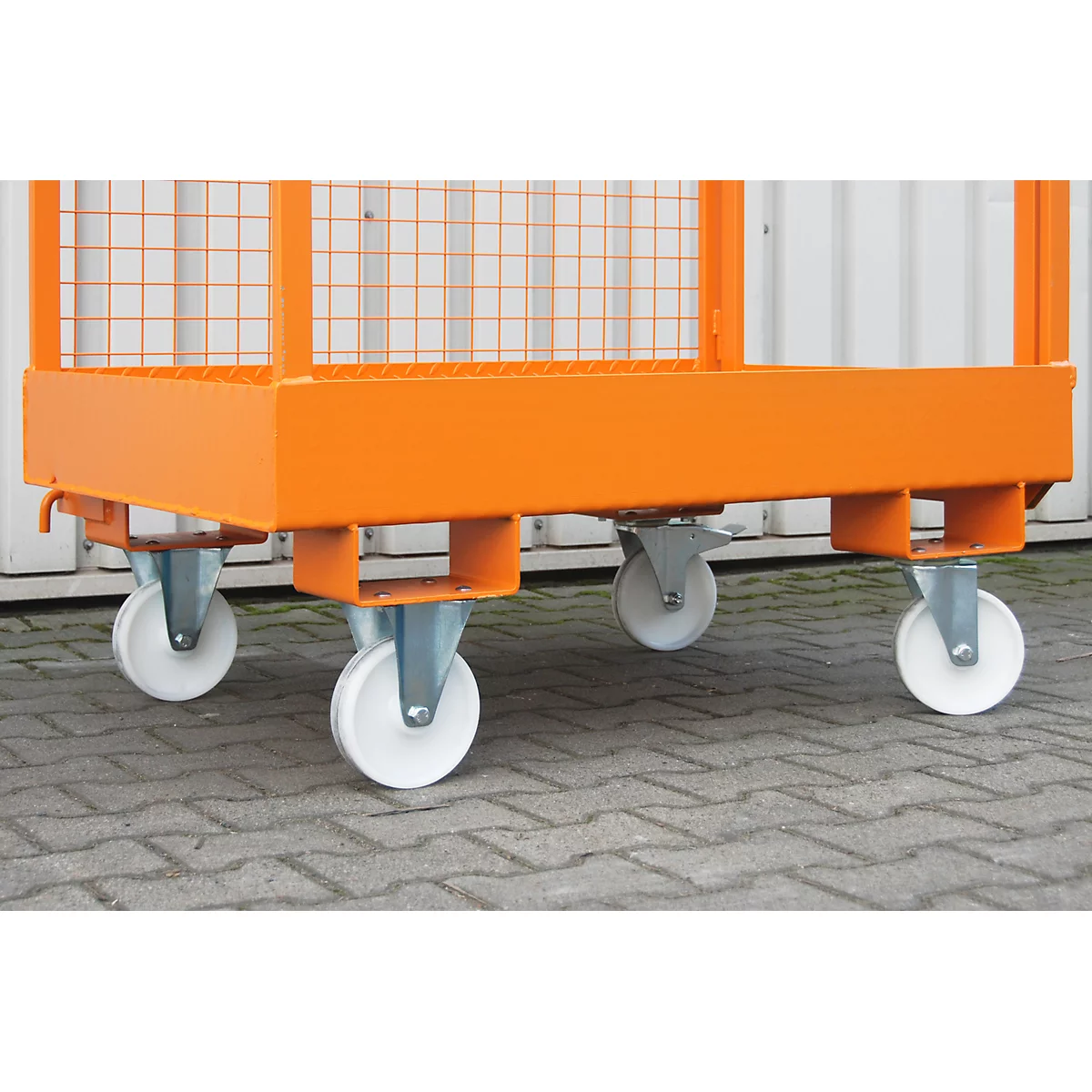 Jeu de roulettes, 2 roues directionnelles et 2 roues fixes, pour bennes basculantes de type EXPO