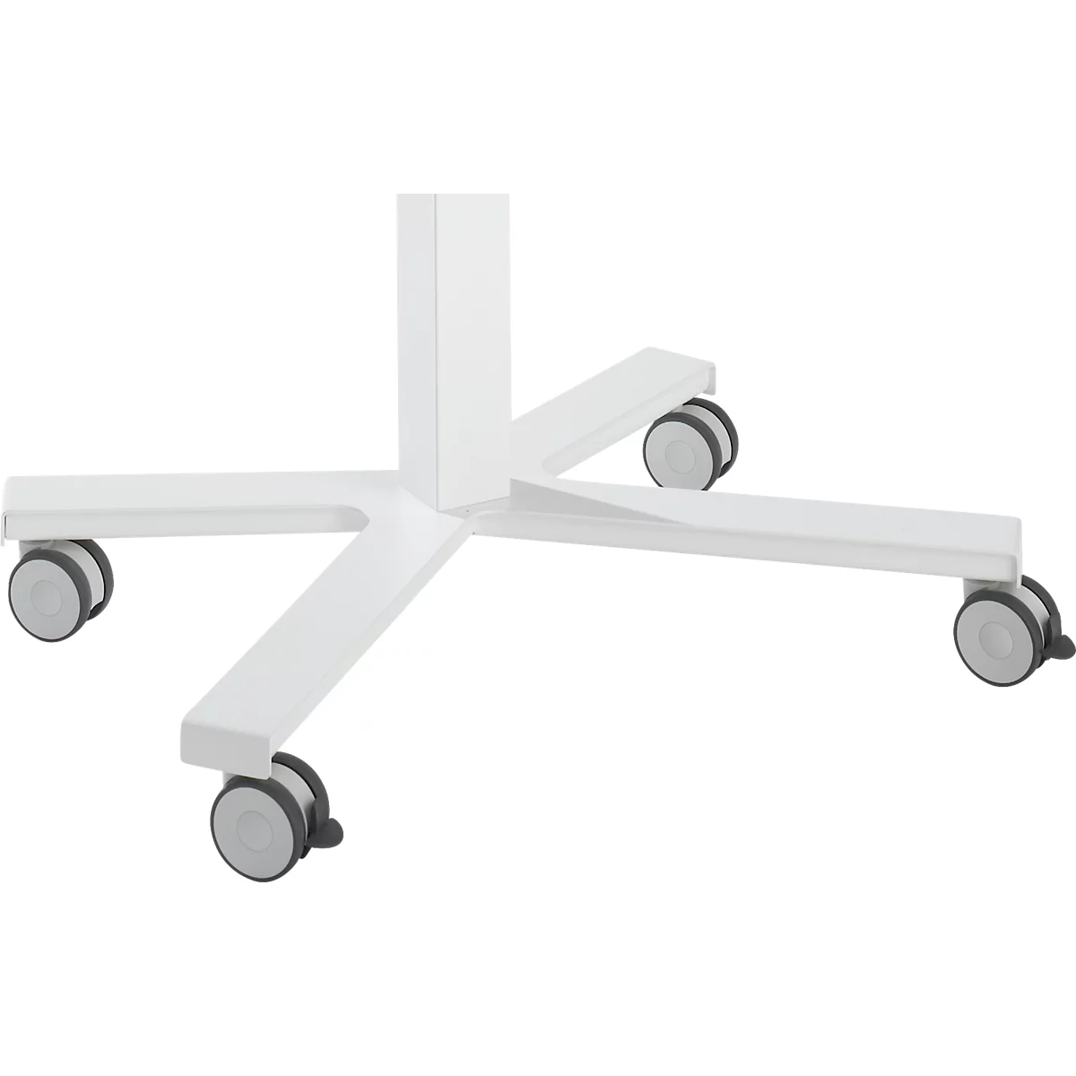 Jeu de roulettes, pour pupitres électroniques de bureau à domicile NowyStyl réglables en hauteur avec socle, 4 pièces, Ø 75 mm chacune, blanc