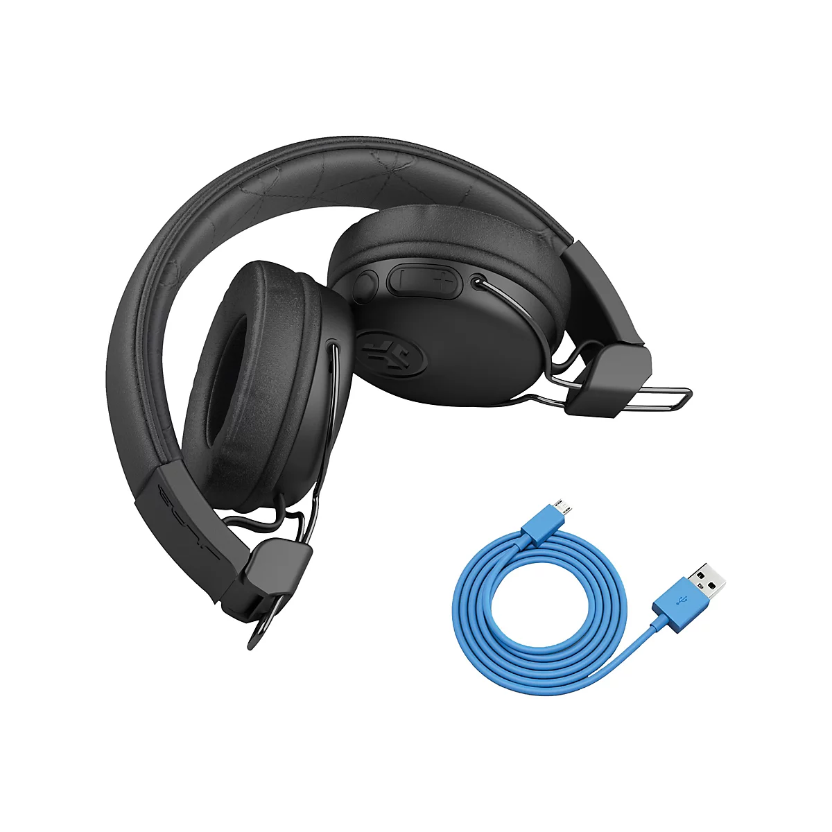 JLab Audio JBuddies Studio - Kopfhörer mit Mikrofon - On-Ear - Bluetooth - kabellos - Schwarz
