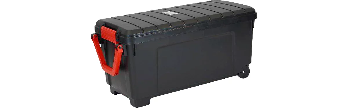 Juego de emergencia para fugas en maleta con ruedas con tapa extraíble, de 132 piezas, universal gris, capacidad de absorción 150 l
