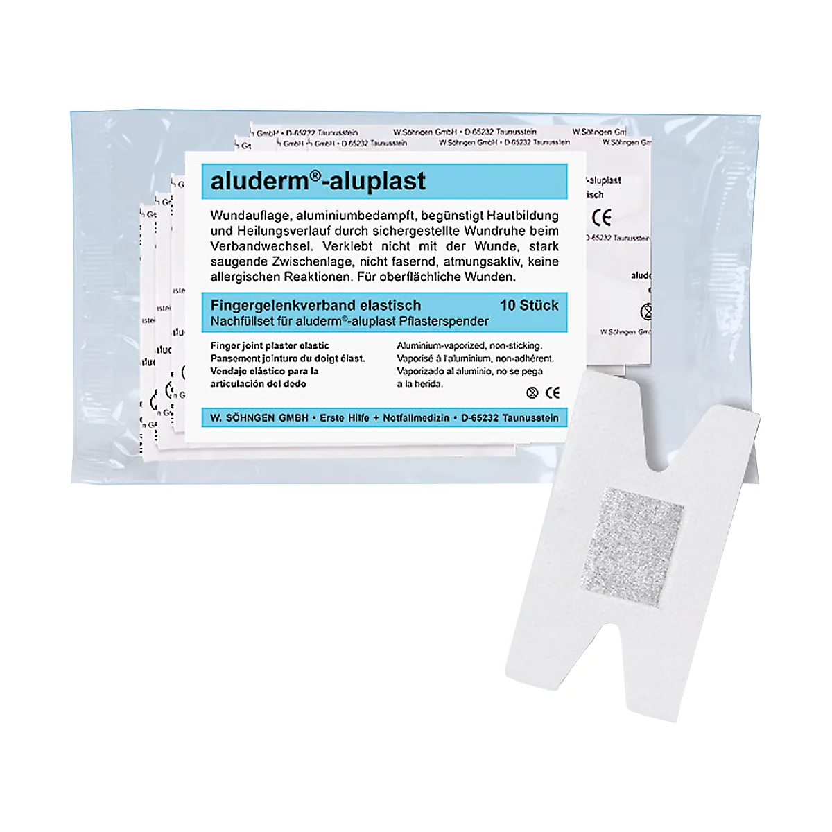 Juego de recambio tipo 5 para dispensador de esparadrapo aluderm®-aluplast, vendaje para nudillos, 10 unidades