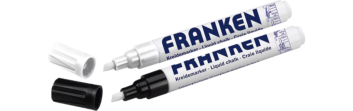 Juego de rotuladores de tiza Franken ZKM0910, 1 tiza negra y 1 tiza blanca, 2 unidades