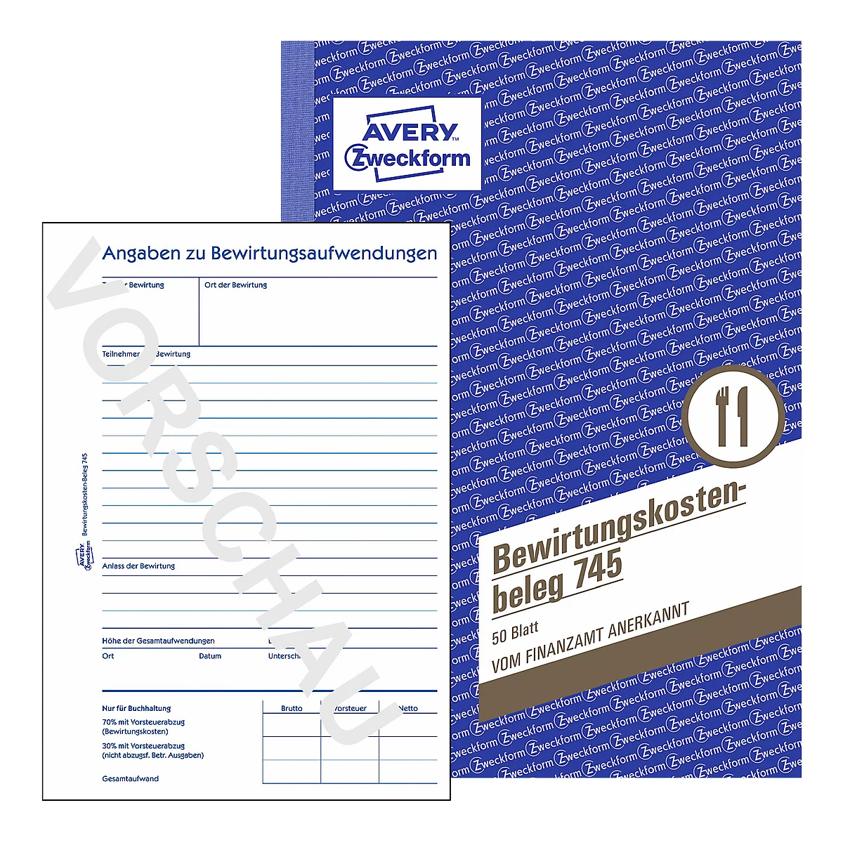 Justificatifs de frais de représentation pour frais de déplacements n° 745 AVERY™ Zweckform