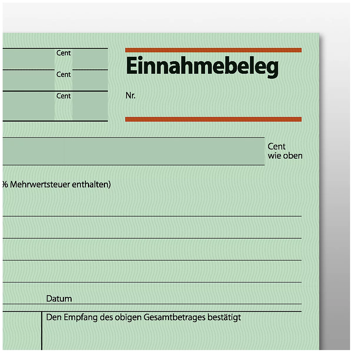 Justificatifs de recettes EB615 sigel®, format A6 paysage, 50 feuilles, vert