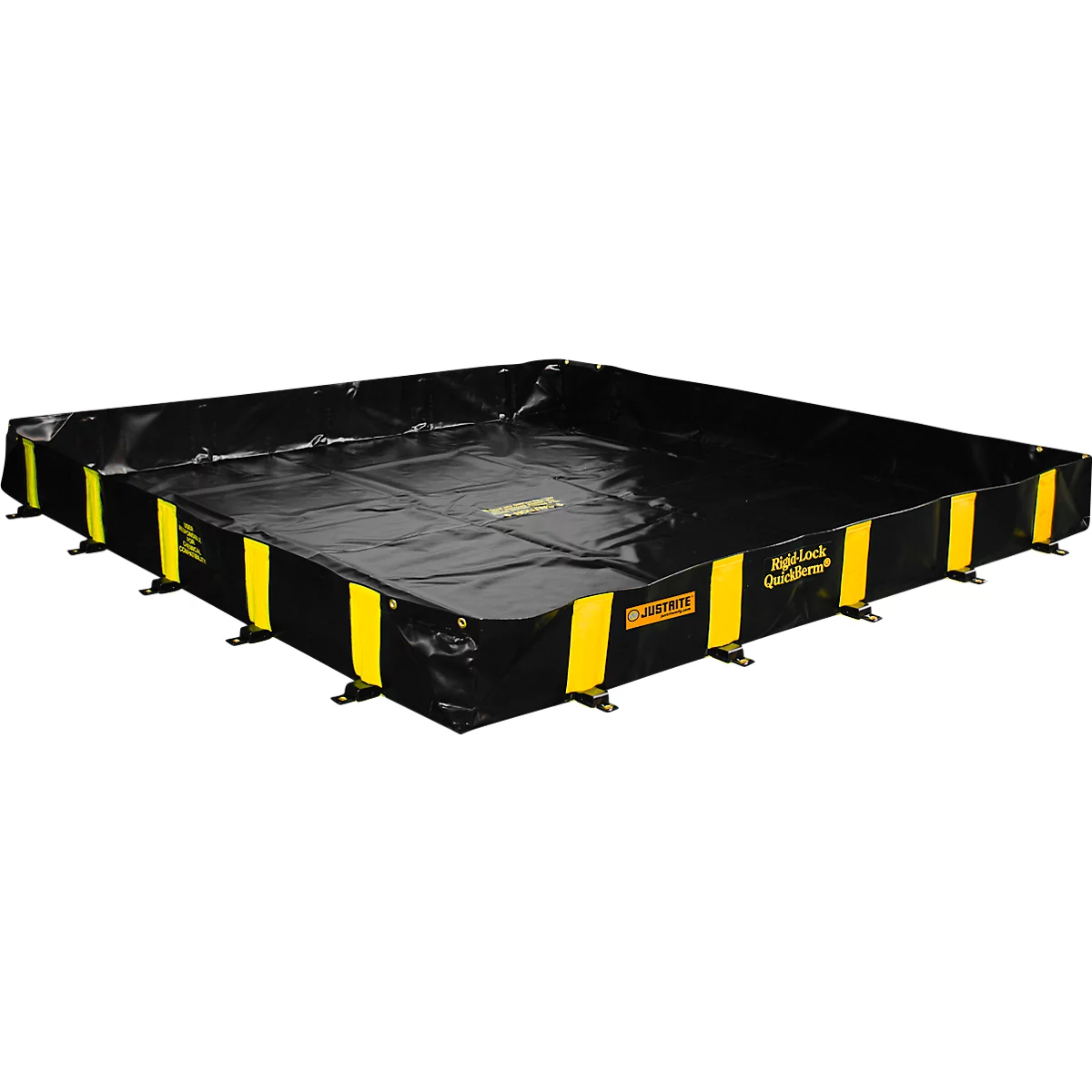 Justrite Bac à fuites pliable, carrossable, H 3050 x L 3860 mm, jusqu'à 4069 L, noir