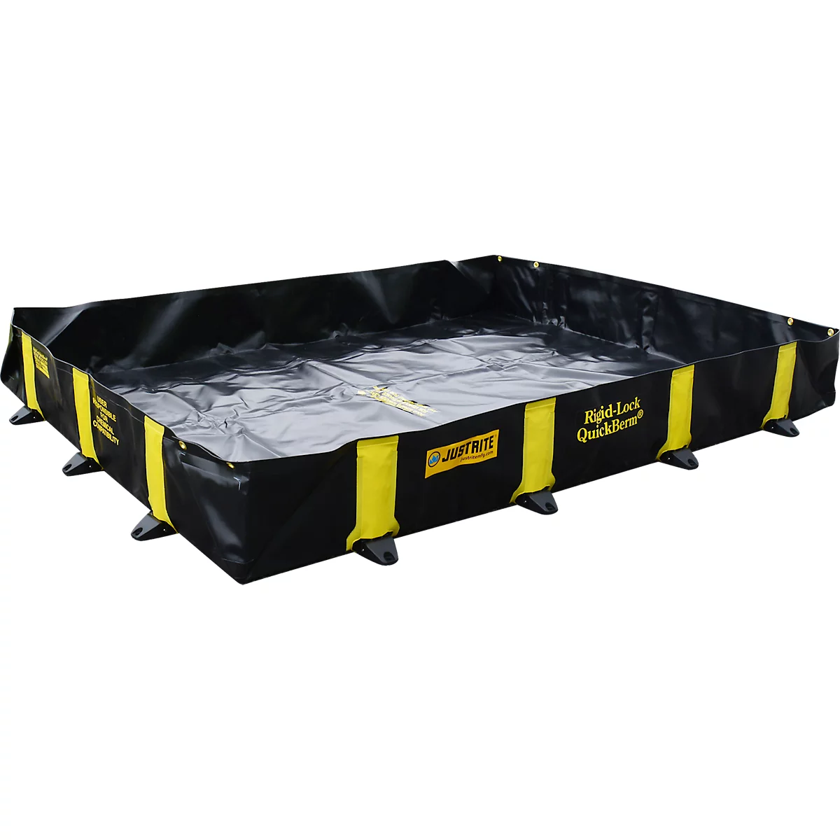 Justrite opvouwbare lekbak, toegankelijk, H 3050 x B 2030 mm, tot 1344 L, zwart