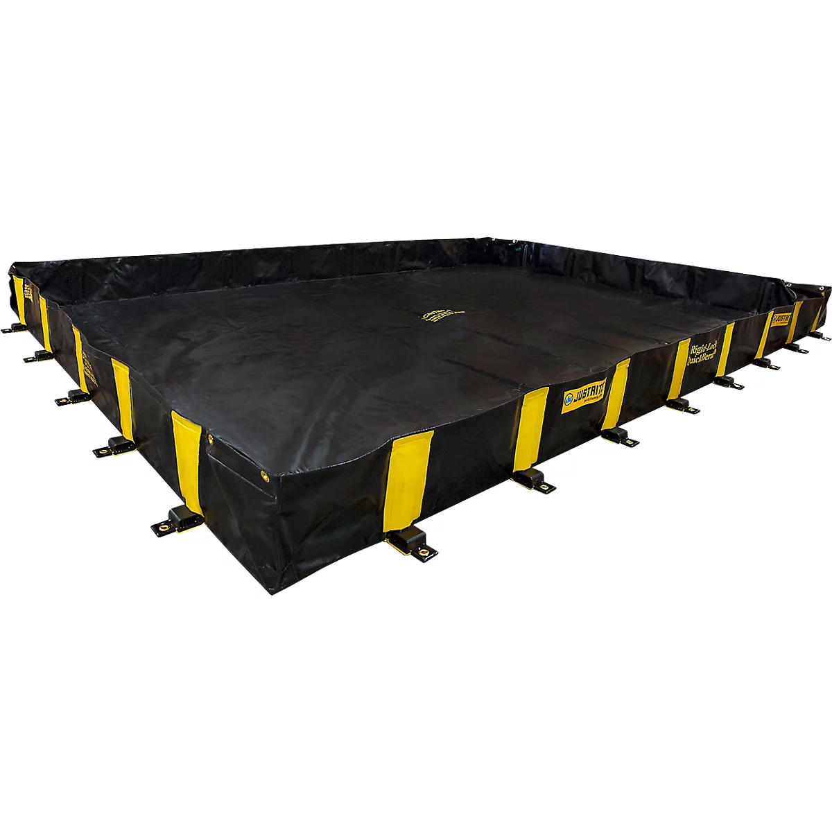 Justrite opvouwbare lekbak, toegankelijk, H 3050 x B 5080 mm, tot 7230 L, zwart