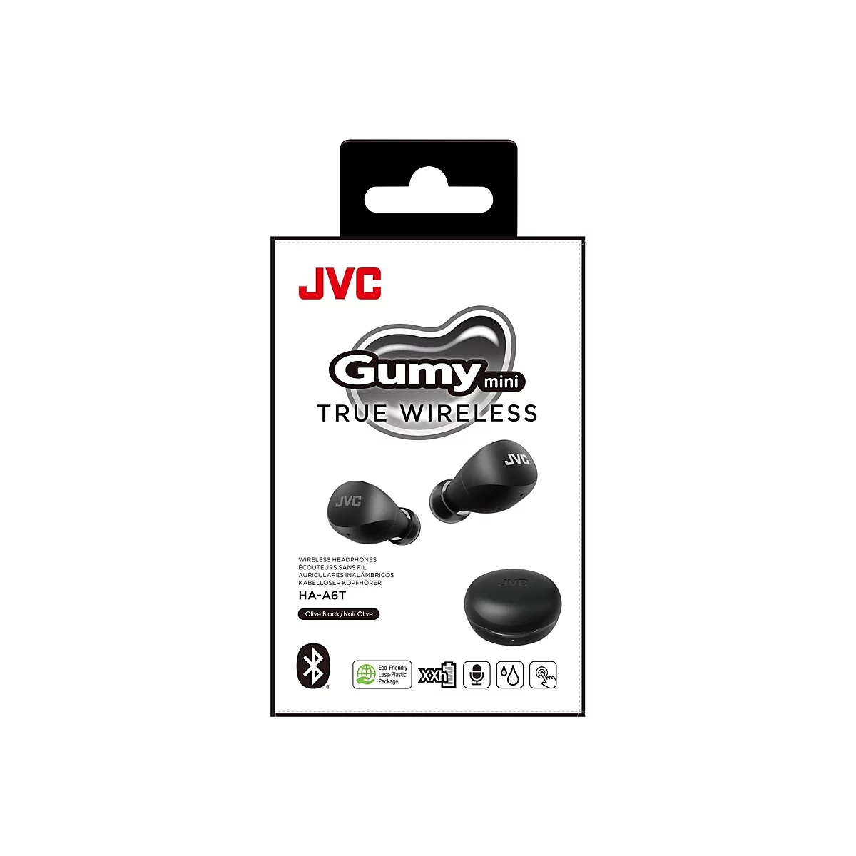 JVC HA-A6T - Gumy Mini - True Wireless-Kopfhörer mit Mikrofon - im Ohr - Bluetooth - Olive Black