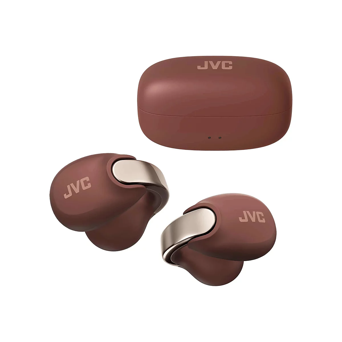 JVC HA-NP1T - True Wireless-Kopfhörer mit Mikrofon - offenes Ohr - Clip-On - Bluetooth - braun