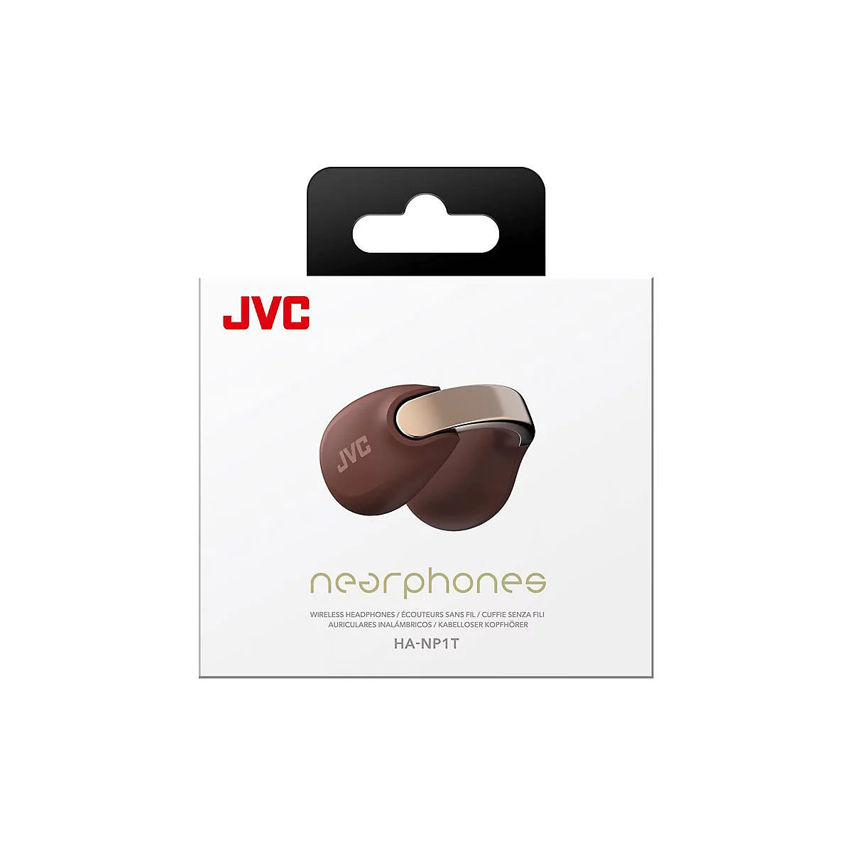 JVC HA-NP1T - True Wireless-Kopfhörer mit Mikrofon - offenes Ohr - Clip-On - Bluetooth - braun