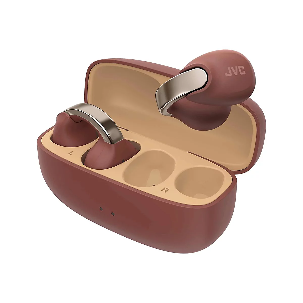 JVC HA-NP1T - True Wireless-Kopfhörer mit Mikrofon - offenes Ohr - Clip-On - Bluetooth - braun