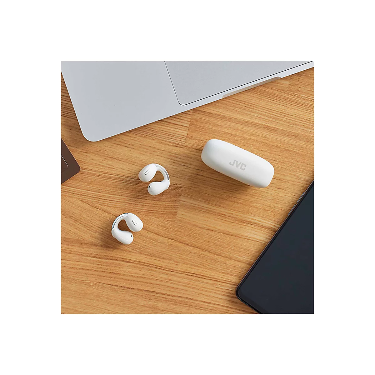 JVC HA-NP1T - True Wireless-Kopfhörer mit Mikrofon - offenes Ohr - Clip-On - Bluetooth - weiß