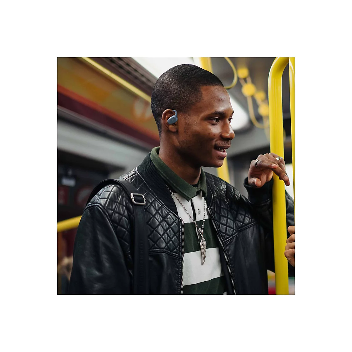 JVC HA-NP40T - True Wireless-Kopfhörer mit Mikrofon - offenes Ohr - über dem Ohr angebracht - Bluetooth - Blau
